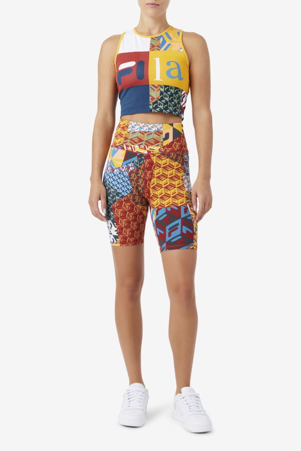 Yellow/White/Rhubarb/Ocean Zhuri Tank Fila