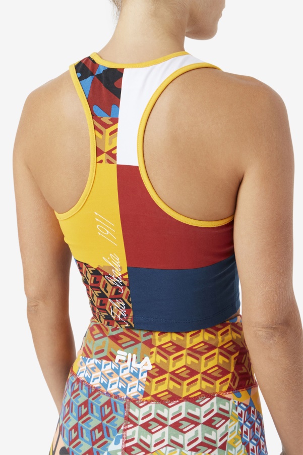 Yellow/White/Rhubarb/Ocean Zhuri Tank Fila