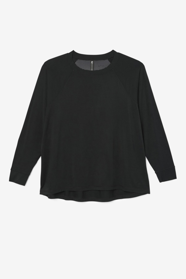 Fila Fi-Lux Mesh Back Long Sleeve Crew Black
