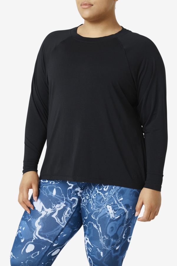 Fila Fi-Lux Mesh Back Long Sleeve Crew Black