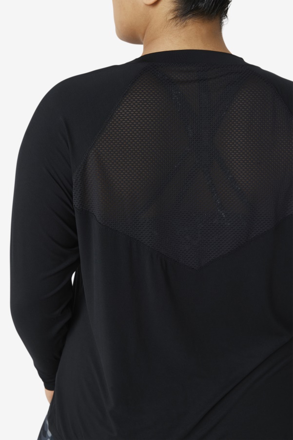 Fila Fi-Lux Mesh Back Long Sleeve Crew Black