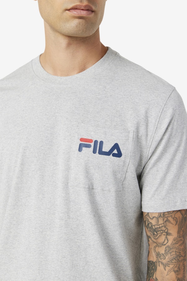 Curtis Pocket Tee Fila Light Grey Marl