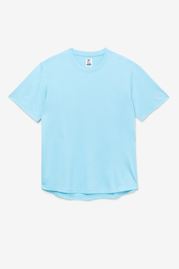 Blue Fish Heather Fila Pickleball Scallop Hem Crew