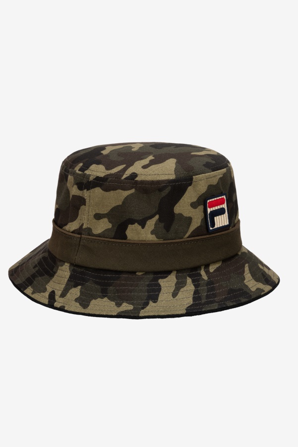 Army Green Camo Camo Bucket Hat Fila