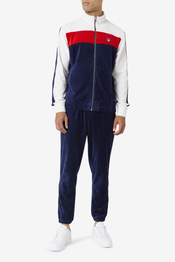 Brice Velour Pant Navy/White/Red Fila