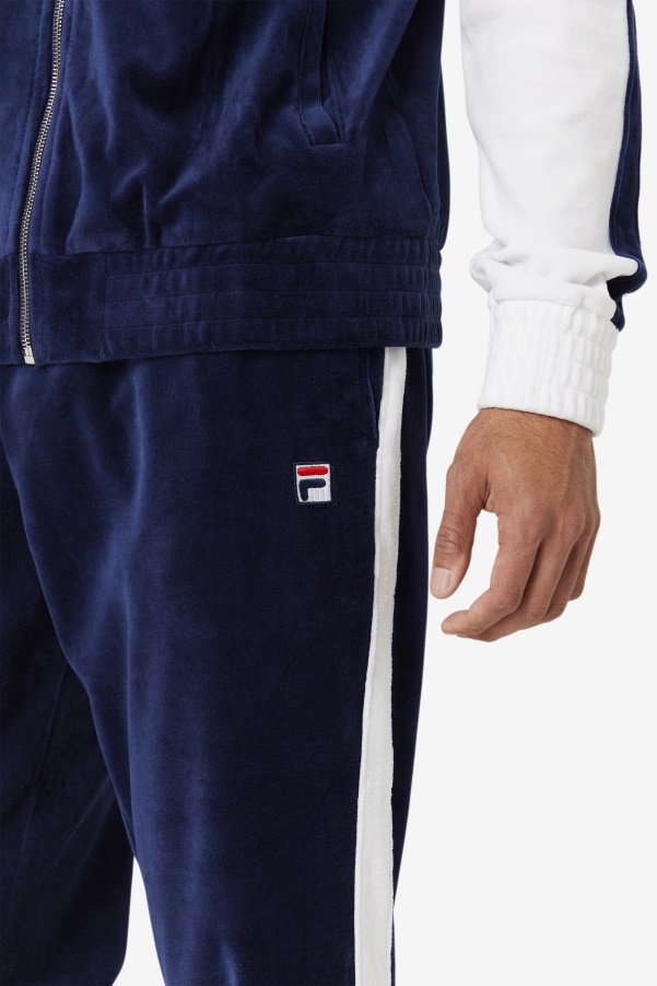 Brice Velour Pant Navy/White/Red Fila
