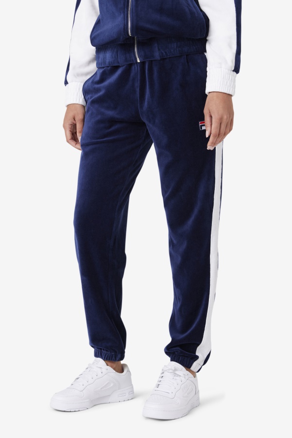Brice Velour Pant Navy/White/Red Fila