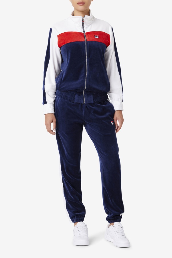 Brice Velour Pant Navy/White/Red Fila