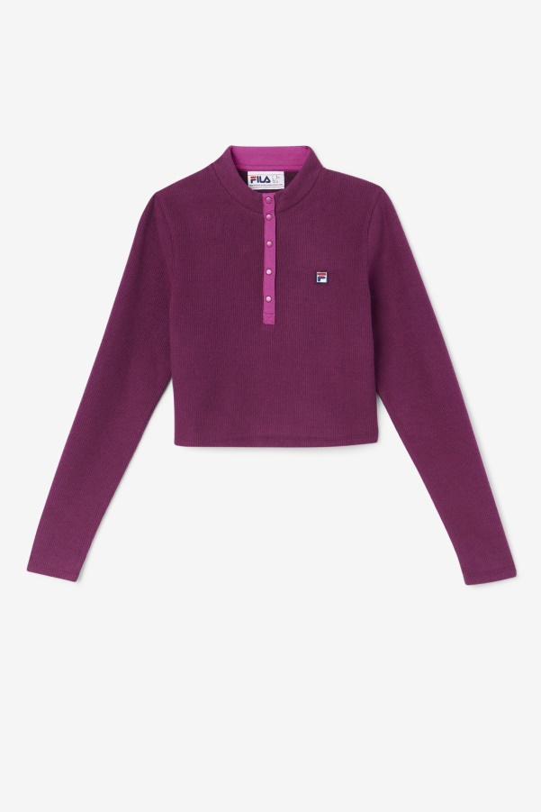 Josie Half Zip Top Grape Wine/Rouge Fila