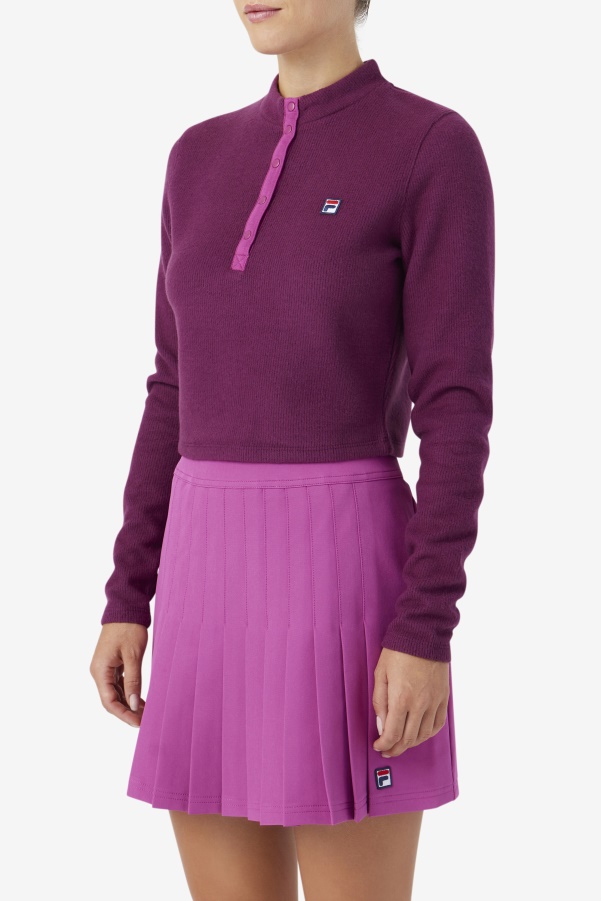 Josie Half Zip Top Grape Wine/Rouge Fila