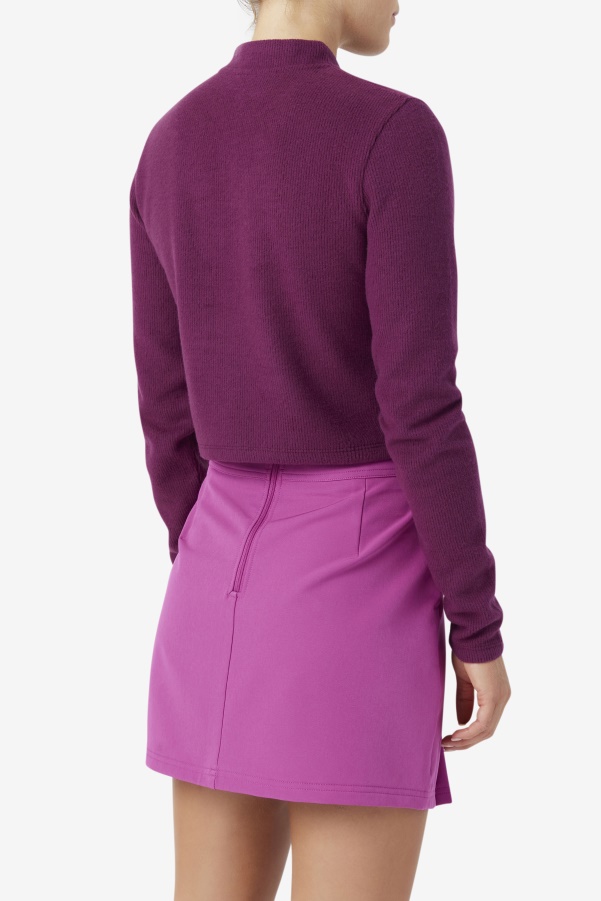 Josie Half Zip Top Grape Wine/Rouge Fila