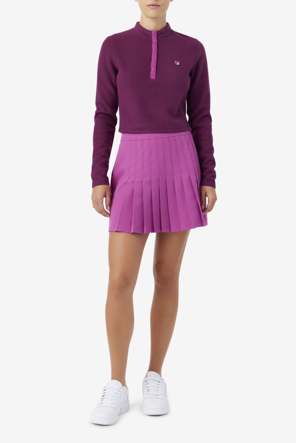 Josie Half Zip Top Grape Wine/Rouge Fila