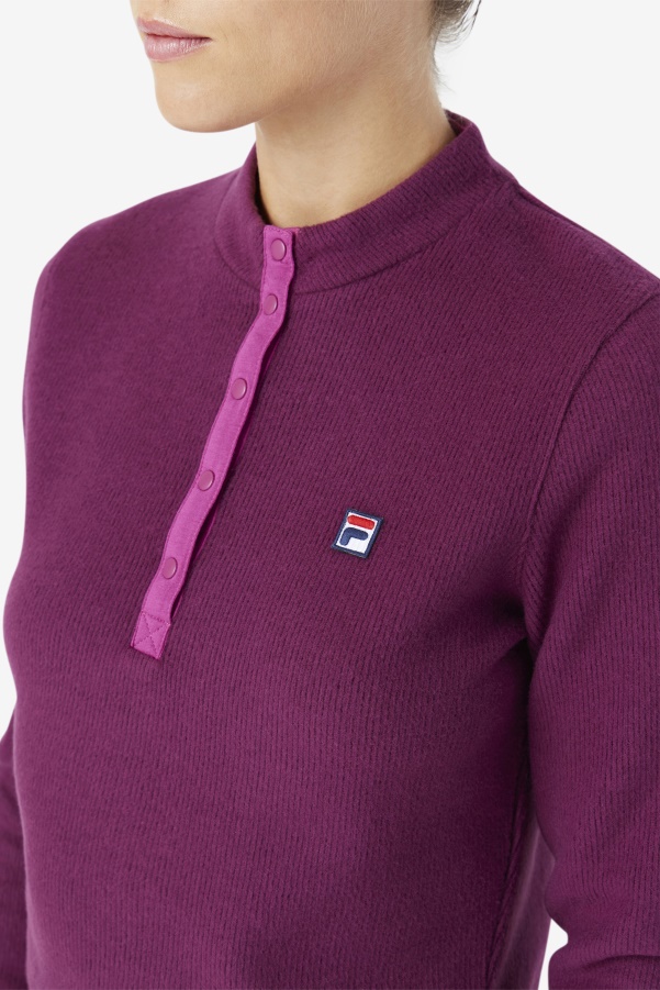 Josie Half Zip Top Grape Wine/Rouge Fila