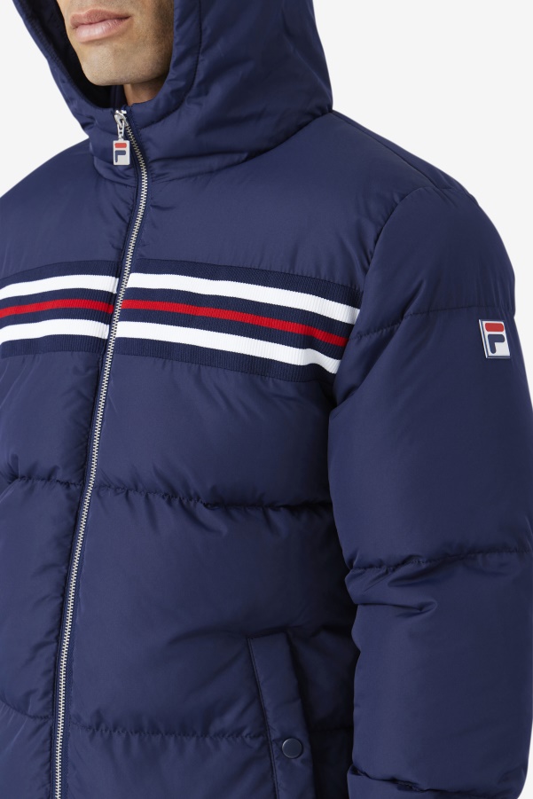 Navy/Red Fila Jake Puffer Jacket