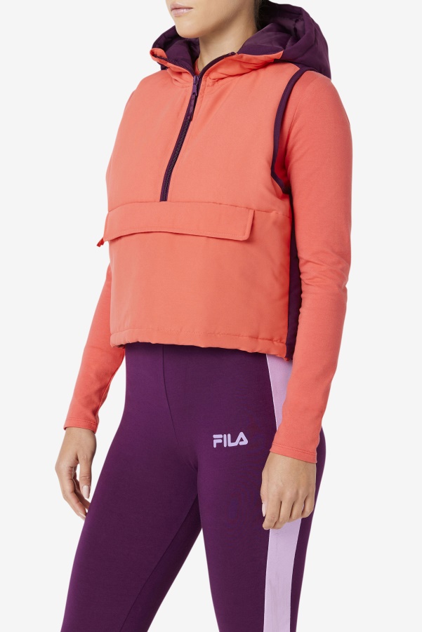 Nevaeh Half Zip Vest Fila Cayenne/Pickled Beet