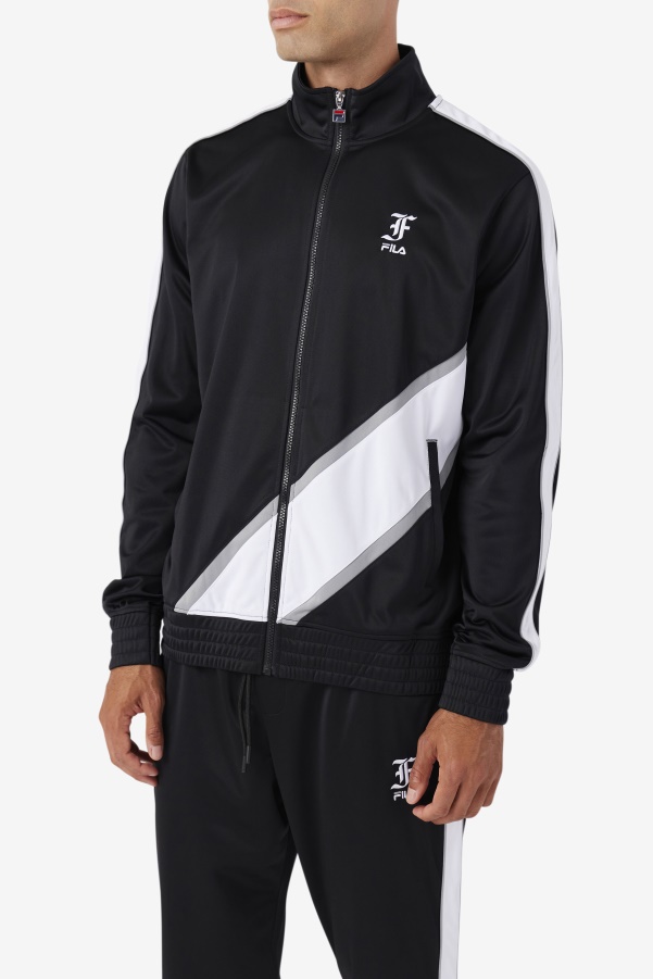 Black/White/Monument Runi Track Jacket Fila