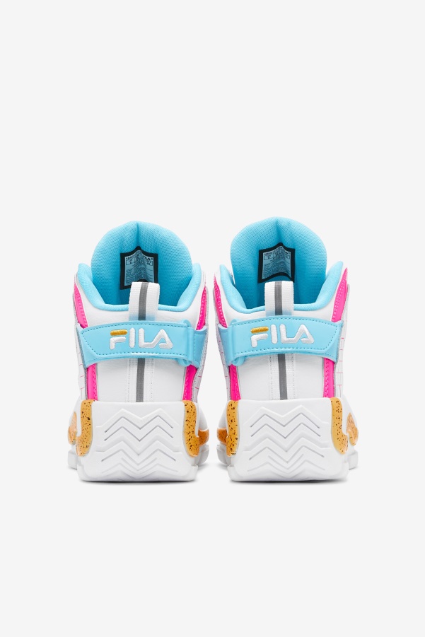 White/Pink Glo/Lemon Fila Women's Grant Hill 2
