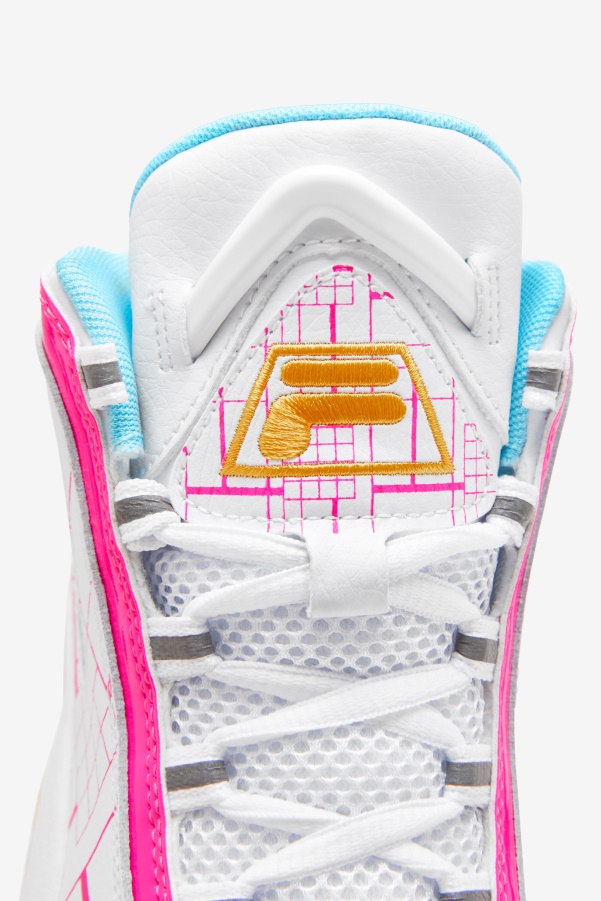 White/Pink Glo/Lemon Fila Women's Grant Hill 2