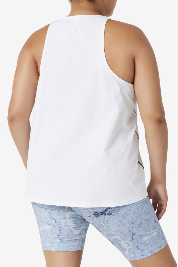 White/White Heather/Black Fila Fi-Lux Loose Tank Top