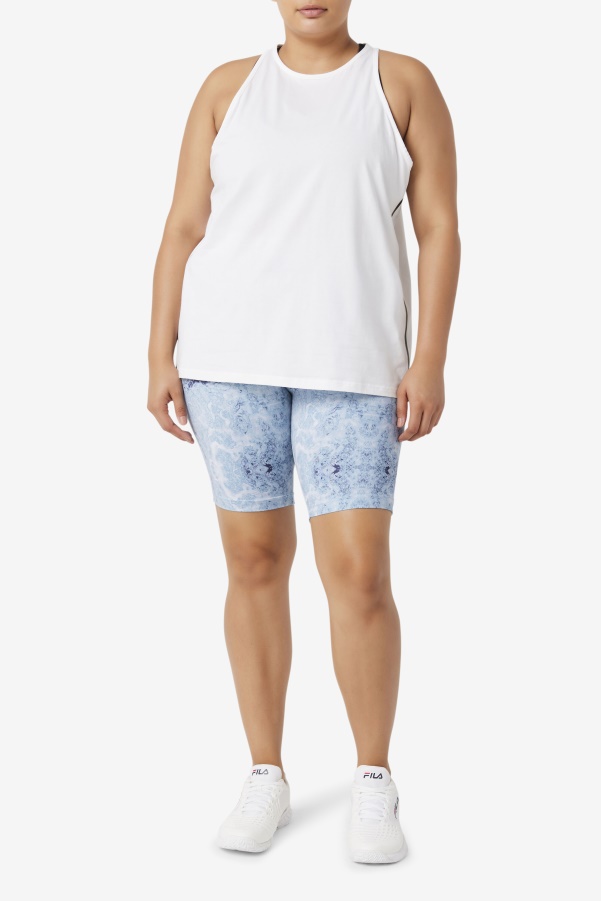 White/White Heather/Black Fila Fi-Lux Loose Tank Top