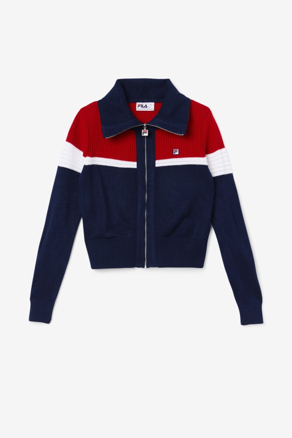 Navy/Red/White Fila Jill Cardigan