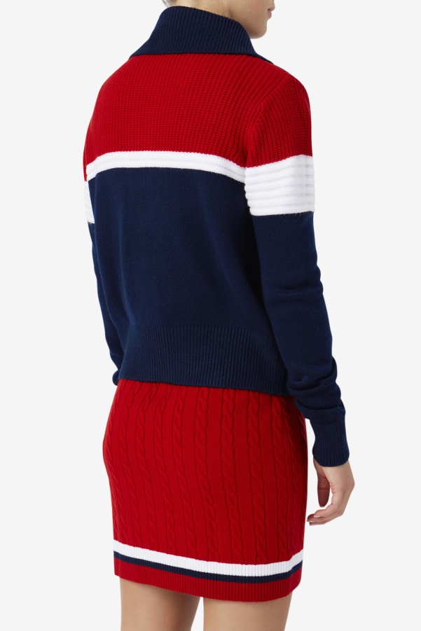 Navy/Red/White Fila Jill Cardigan
