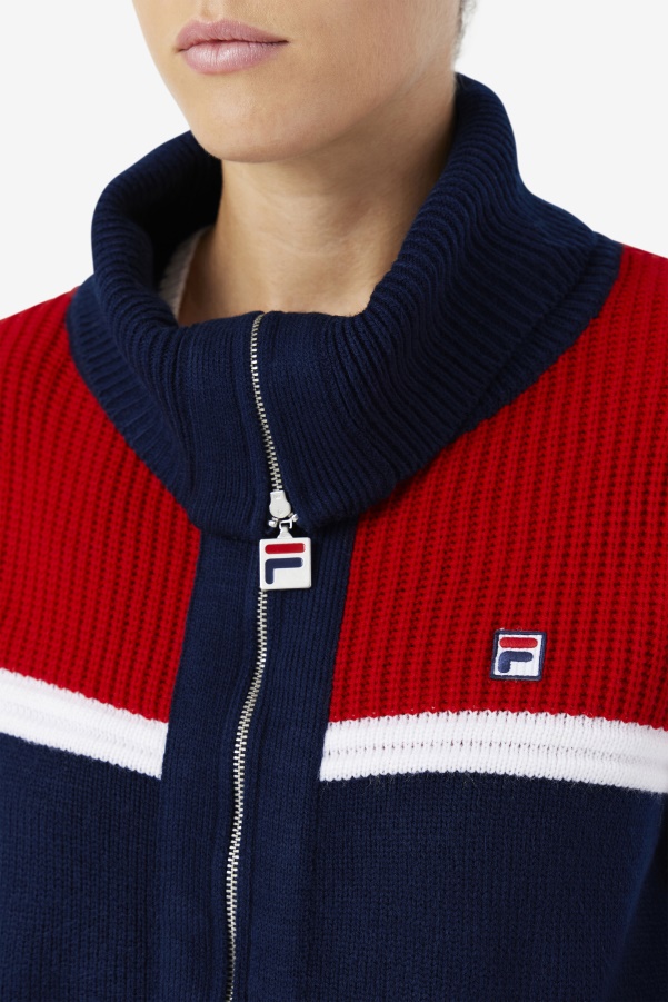 Navy/Red/White Fila Jill Cardigan