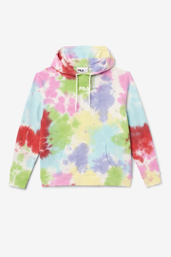 Aerolynn Tie Dye Hoodie Fila Green/White/Periwinkle/Red