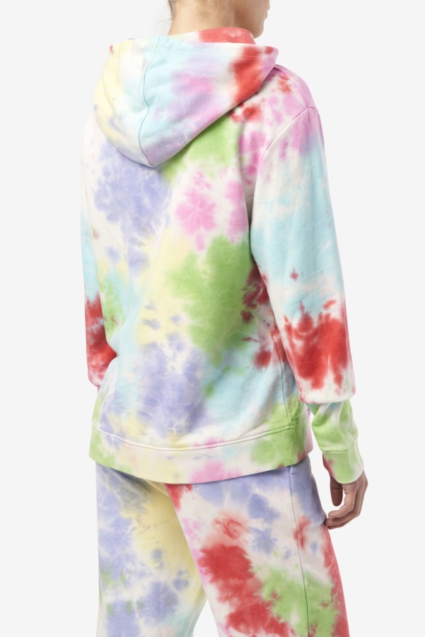 Aerolynn Tie Dye Hoodie Fila Green/White/Periwinkle/Red