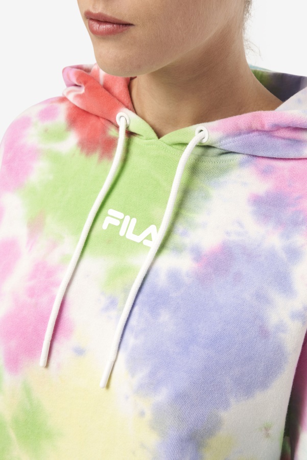 Aerolynn Tie Dye Hoodie Fila Green/White/Periwinkle/Red
