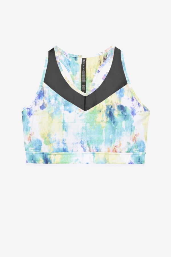 Tie Dye/Black/White Uplift Racerback Bra Top Fila