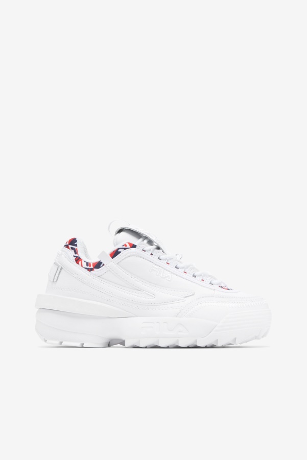 Fila White/Navy/Red Women's Disruptor 2 EXP Cubic