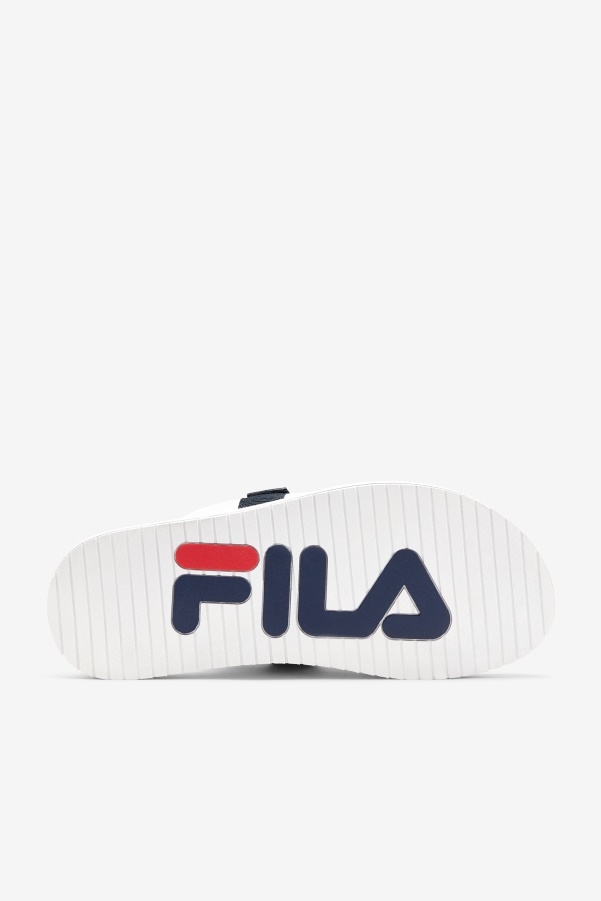 White/Navy/Red Fila Men's utility silde