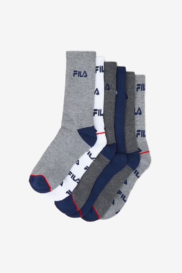 Ltgreyhth Kids' Crew Sock 6-Pack Fila