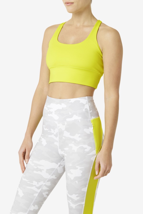 Sulphur Fila Uplift Cross Back Bra Top