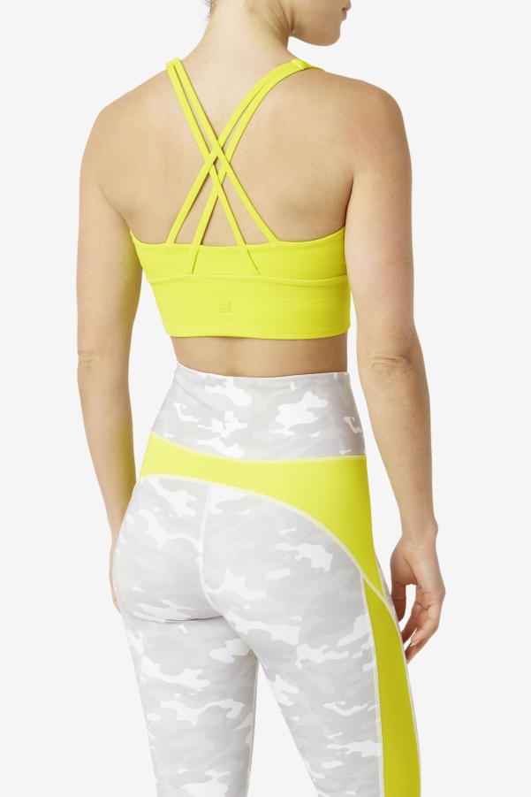 Sulphur Fila Uplift Cross Back Bra Top
