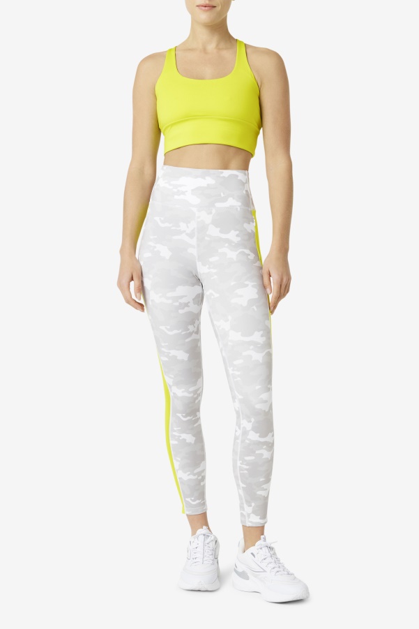 Sulphur Fila Uplift Cross Back Bra Top