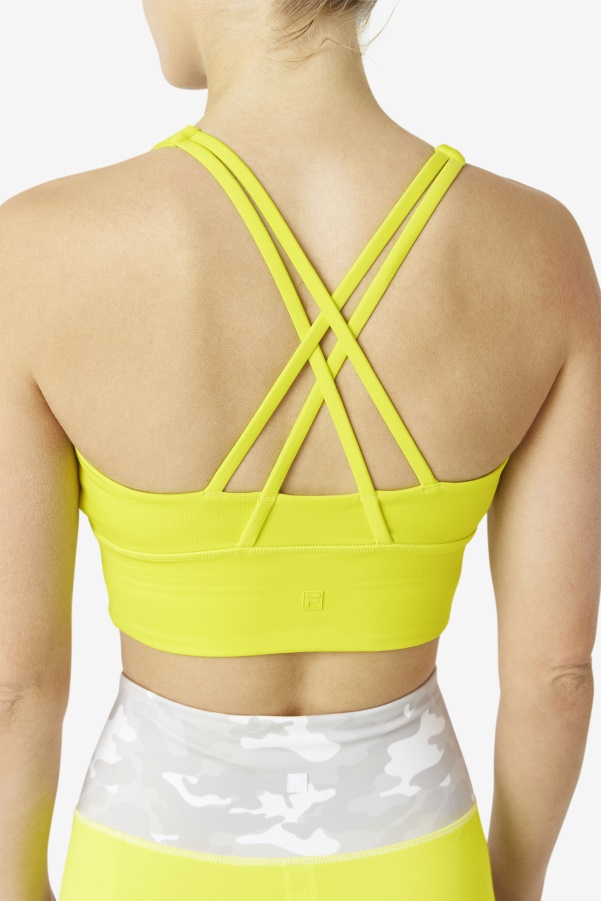Sulphur Fila Uplift Cross Back Bra Top