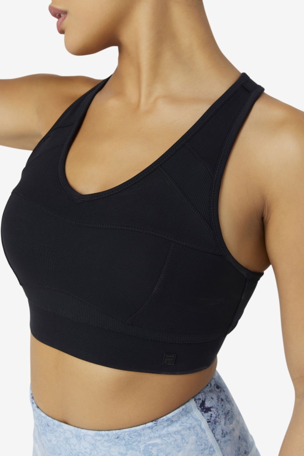 Fila Black Uplift Racerback Sports Bra