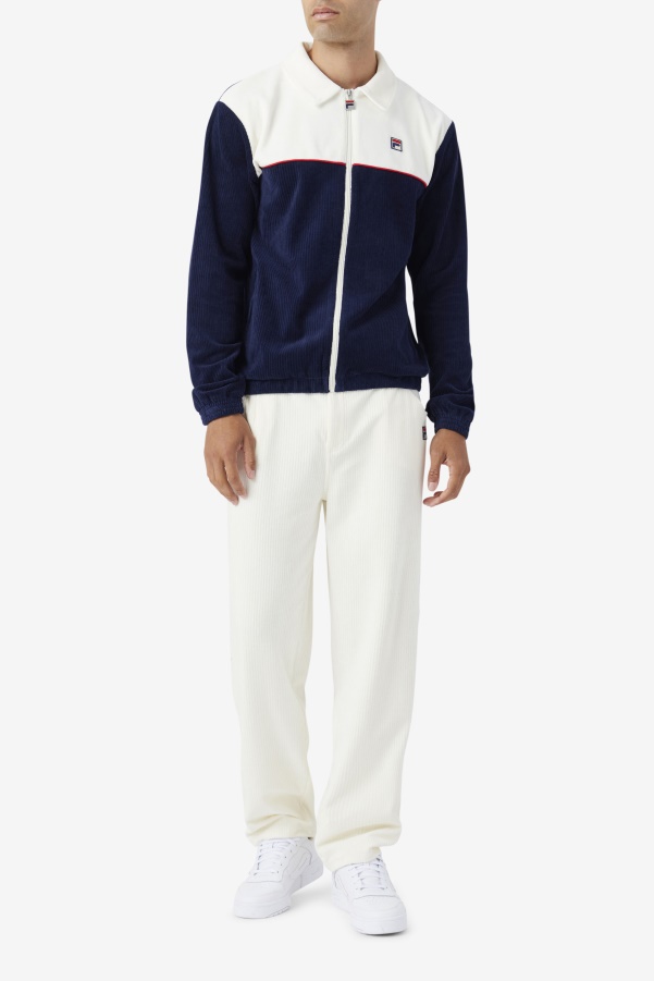Fila Gerard Velour Jacket Navy/Egret/Red
