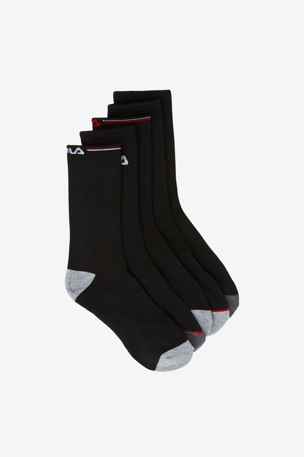 Kids' Crew Sock 6-Pack Black Fila
