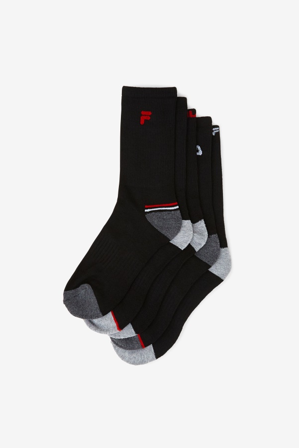 Kids' Crew Sock 6-Pack Black Fila