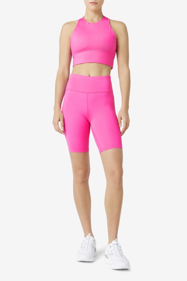 Fila Uplift High Neck Sports Bra Bright Pink