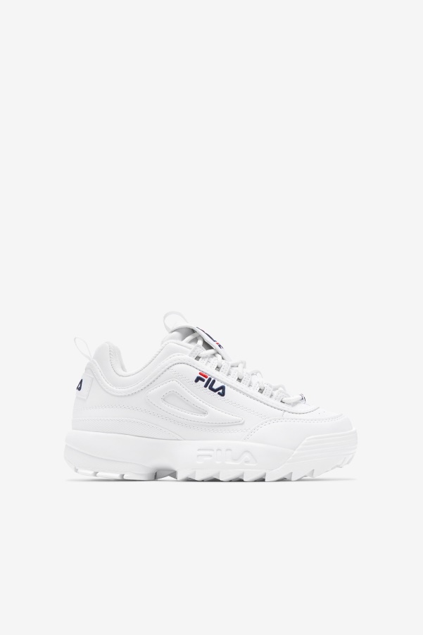 White/Peacoat/Red Kids' Disruptor 2 Fila