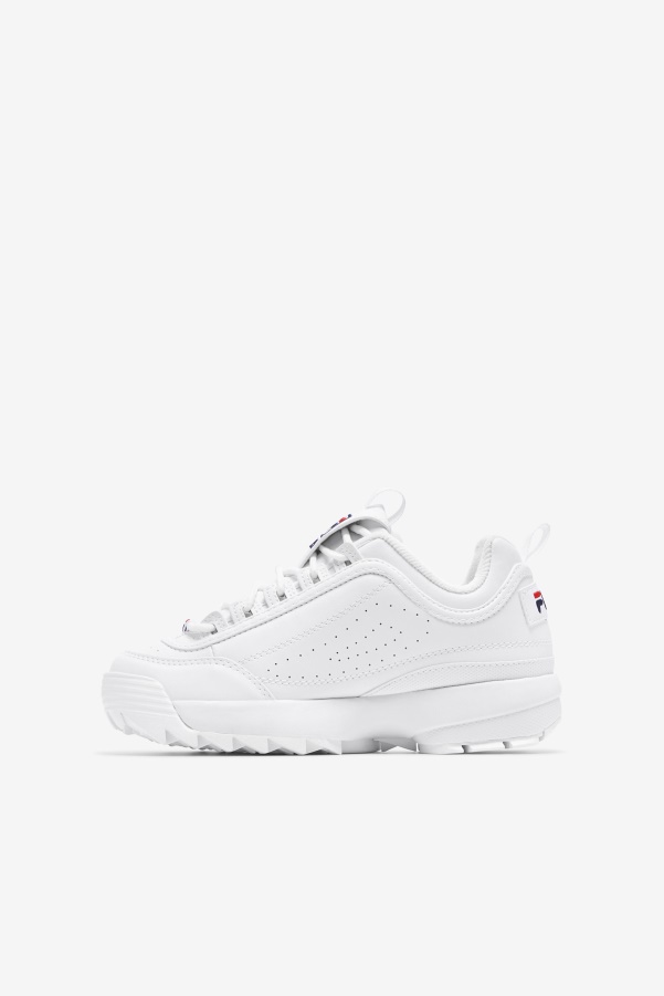 White/Peacoat/Red Kids' Disruptor 2 Fila