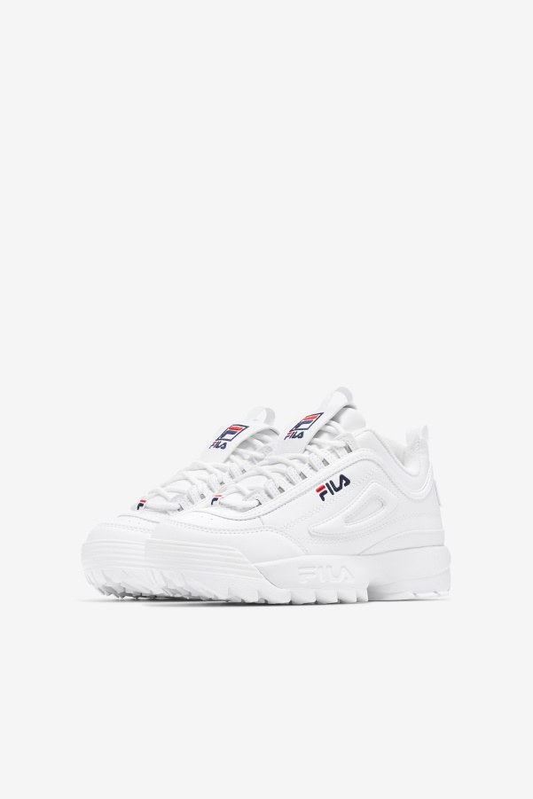 White/Peacoat/Red Kids' Disruptor 2 Fila