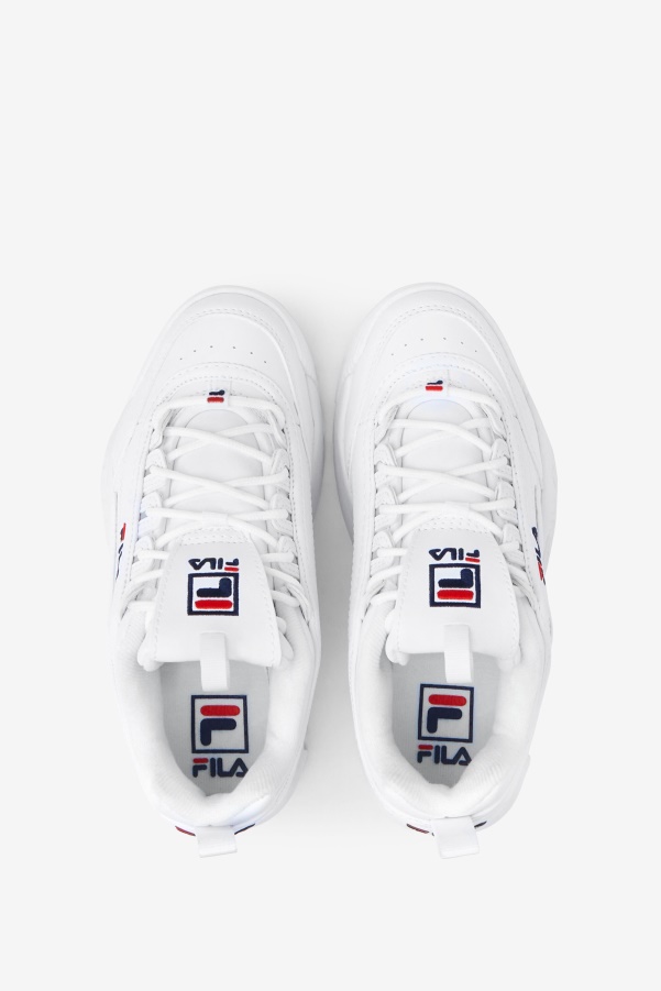 White/Peacoat/Red Kids' Disruptor 2 Fila