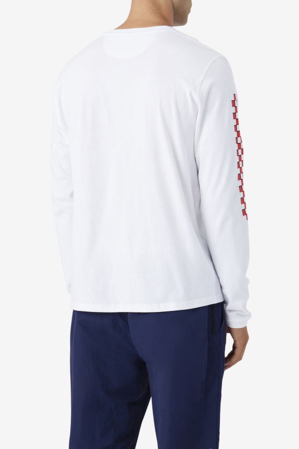 Fila White Bevans Park Long Sleeve Tee