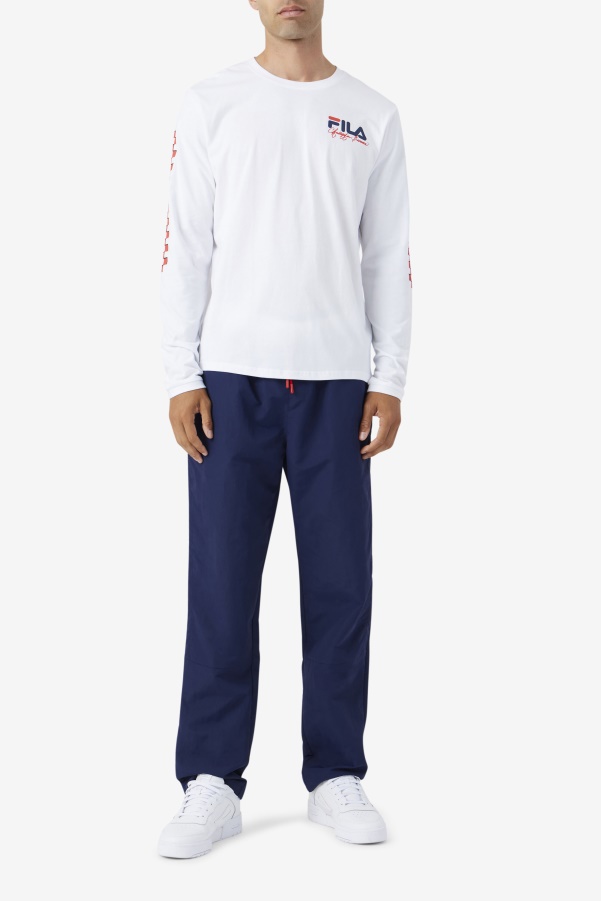 Fila White Bevans Park Long Sleeve Tee