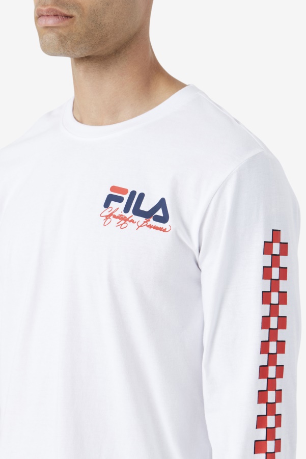 Fila White Bevans Park Long Sleeve Tee